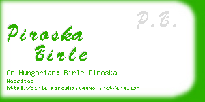 piroska birle business card